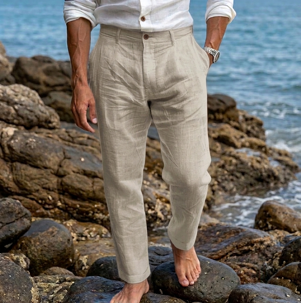 Meteora Linen Blend Chino Trousers