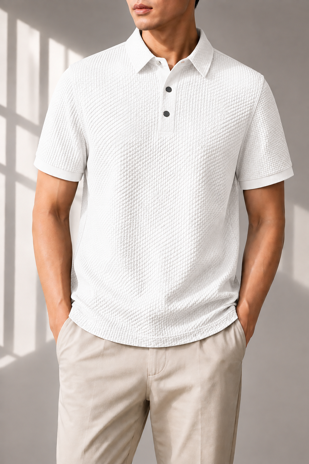 Spetses Textured Knit Polo Shirt