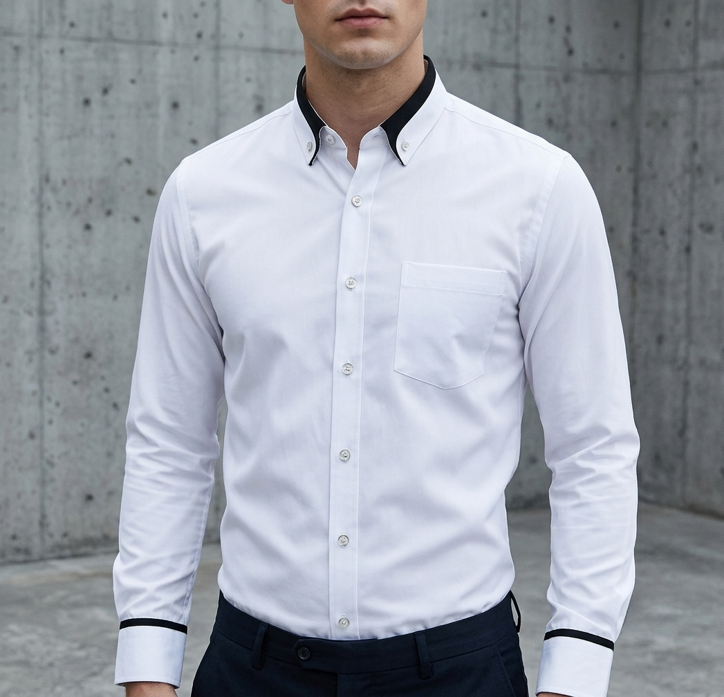 Makarska Contrast Collar Dress Shirt