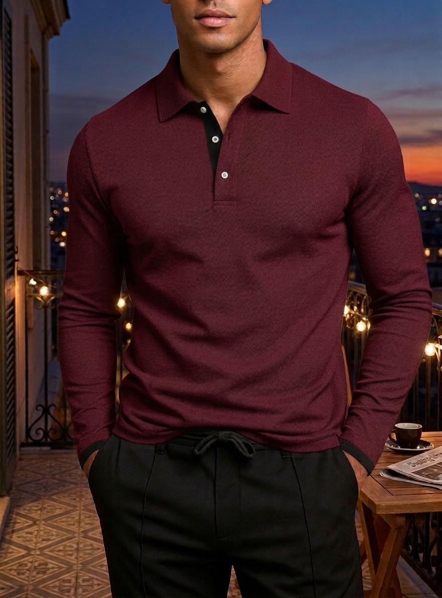 Aegina Long Sleeve Polo Shirt